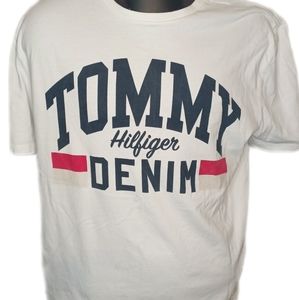 Vtg Tommy Hilfiger Denim Spell Out T-Shirt Men's Size XL